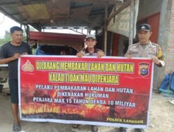 Cegah Karhutla, Polsek Langgam Sosialisasikan Larangan Membakar Hutan dan Lahan