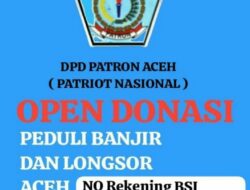 DPD patriot nasional (Patron) Aceh menggelar donasi.