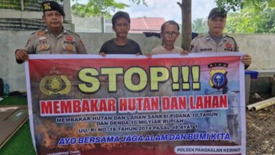 Cegah Karhutla, Polisi Patroli dan Sosialisasi Larangan Bakar Lahan di Pelalawan