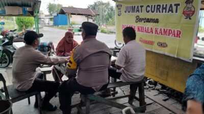 Jumat Curhat Polsek Kuala Kampar, Warga Dihimbau Cegah Karhutla dan Waspada Penipuan Online