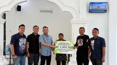 Direktur PT Green Palma Riau Jaya, Pebriyan Winaldi, Salurkan Bantuan Pembangunan Masjid Nurul Ikhlas di Kampa
