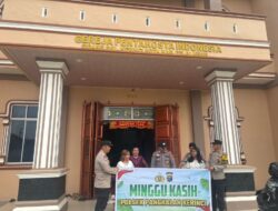 Minggu Kasih Polsek Pangkalan Kerinci, Polri Ajak Jemaat Jaga Kamtibmas