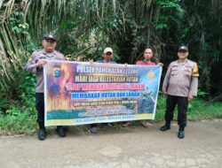 Polsek Pangkalan Lesung Gelar Patroli Karhutla dan Sosialisasi Larangan Membakar Lahan