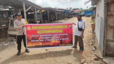 Cegah Karhutla, Polsek Langgam Sosialisasikan Larangan Membakar Hutan dan Lahan
