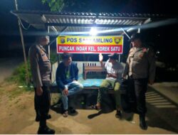 Polsek Pangkalan Kuras Sambangi Pos Kamling, Jaga Harkamtibmas Tetap Kondusif