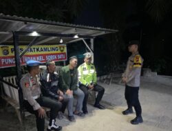 Jaga Keamanan Lingkungan, Polsek Pangkalan Kuras Cek Pos Kamling