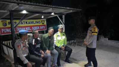 Jaga Keamanan Lingkungan, Polsek Pangkalan Kuras Cek Pos Kamling