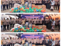 Kapolri Salurkan Bansos, Mahasiswa STIK-PTIK Bagi Daging Meugang untuk Pengungsi Banjir di Timang Gajah