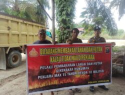 Polsek Langgam Sosialisasikan Larangan Membakar Hutan dan Lahan