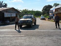 Cegah Laka dan C3, Polsek Pangkalan Lesung Siaga di Jalur Lintas Timur