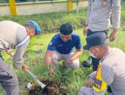 Dukung Program 1.000 Pohon Kapolda Riau, Polsek Teluk Meranti Tanam Bibit di Mako