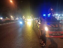 Polisi Pangkalan Kerinci Gelar Patroli Blue Light Jaga Keamanan Malam Hari