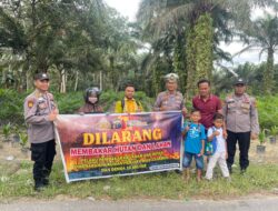 Cegah Karhutla, Polisi Pangkalan Kuras Sosialisasi ke Warga Sorek Satu