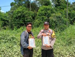 Cegah Karhutla, Polsek Pangkalan Lesung Sosialisasikan Maklumat Kapolda di Desa Genduang