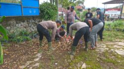 Polri di Aceh Tengah Gotong Royong Serentak, 13 Titik Fasilitas Umum Dibersihkan