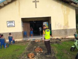 Pengamanan Ibadah Gereja Dalam Kegiatan Minggu Kasih Oleh Personil Polsek Belitang III