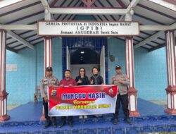 Minggu Kasih di Gereja GPIB Anugerah, Polsek Pangkalan Kuras Sampaikan Pesan Kamtibmas dan Cegah Karhutla