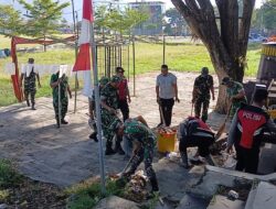 Pelestarian Lingkungan dan Pemulihan Pascabencana, TNI–Polri Bersama Masyarakat Gelar Apel Pembersihan Masjid Ruhamah Dan Lapangan Musara Alun