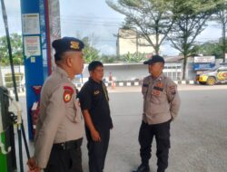 Amankan Aktivitas Warga, Polsek Pangkalan Kerinci Sisir Swalayan dan SPBU