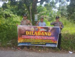Polsek Pangkalan Kuras Sosialisasikan Pencegahan Karhutla, Ajak Warga Tidak Bakar Lahan
