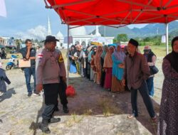 Mahasiswa STIK-PTIK angkatan 83 ikut serta dalam Giat Pasar Murah Sambut Ramadhan di Lapangan Masjid Babussalam Redelong