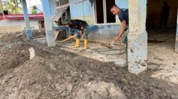 Satgas TNI Tuntaskan Pembersihan SMPN 26 Takengon Pascabanjir Bandang Linge