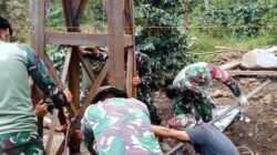 Progres Pembangunan Jembatan Gantung Burni Bius Capai 50,6 Persen, TNI dan Warga Gotong Royong