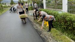 Polres Aceh Tengah dan BKO Brimob Kurve Dua Fasilitas Pendidikan di Jagong Jeget dan Ketol