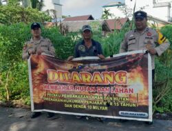 Sebar Maklumat Kapolda Riau, Polsek Kuala Kampar Ingatkan Larangan Bakar Lahan