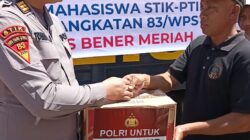 Mahasiswa STIK-PTIK LEMDIKLAT POLRI Angkatan 83 Salurkan Bantuan Sosial Kapolri di Posko Pengungsian Tunyang