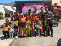 Mahasiswa STIK-PTIK LEMDIKLAT Polri Angkatan 83 Hibur Anak-Anak di Tenda Pengungsian Bener Meriah