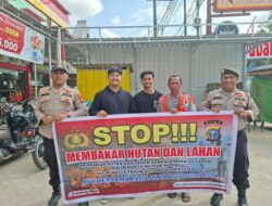 Patroli dan Sosialisasi, Polsek Pangkalan Kerinci Tingkatkan Kesadaran Warga Hadapi Karhutla