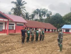 Satgas Gulbencal Lanjutkan Rehabilitasi SMPN 26 Takengon, Progres Pengecatan Capai 55 Persen