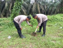 Polsek Ukui Hijaukan Lingkungan Kantor Lewat Program Green Policing Polda Riau