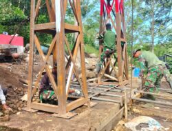 Progres Pembangunan Jembatan Gantung Desa Burni Bius Capai 51,8 Persen
