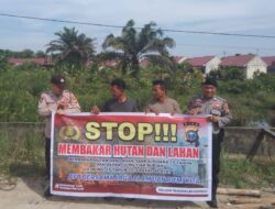Polisi Gelar Patroli Karhutla di Pangkalan Kerinci, Sosialisasikan Larangan Bakar Lahan