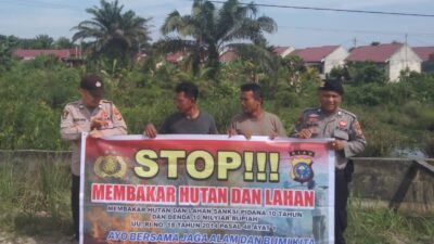 Polisi Gelar Patroli Karhutla di Pangkalan Kerinci, Sosialisasikan Larangan Bakar Lahan