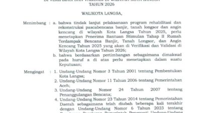 Pemko Langsa Umumkan Daftar Penerima Bantuan Korban Banjir Tahap II Yang Akan di Verifikasi dan di Validasi
