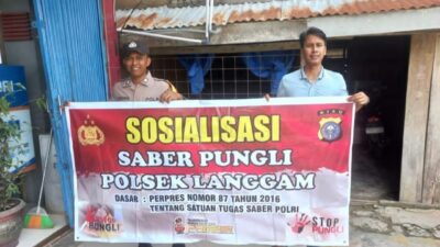 Polsek Langgam Sosialisasikan Saber Pungli di Pasar Desa Segati