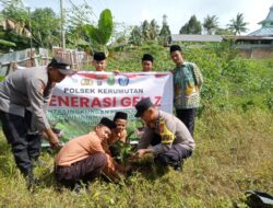 Dukung Kelestarian Alam, Polsek Kerumutan Laksanakan Penanaman Pohon di Desa Pematang Tinggi