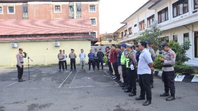 Sipropam Polres Karangasem Laksanakan Pengawasan Apel Ops Cipta Kondisi Agung 2026, di Lapangan Tantya Sudhirajati