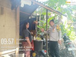 Giat Sambang Colling Siystem, Bhabinkamtibmas, Temui Pedagang Canang di BD Sebudi Desa Sebudi