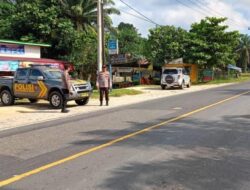 Antisipasi Kecelakaan, Polsek Pangkalan Lesung Gelar Pengaturan Lalin di Jalur Timur