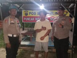 Polsek Pangkalan Kuras Patroli Sambang Pos Kamling, Tingkatkan Rasa Aman Masyarakat