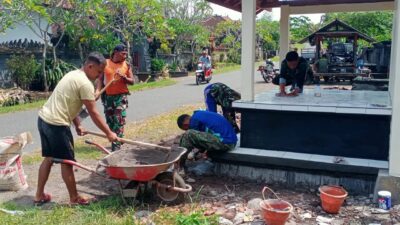 Keamanan Desa Meningkat, TNI Rampungkan Rehabilitasi Pos Kamling di Tibu Beleng Kelod