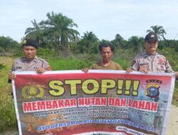 Cegah Karhutla, Polisi di Pangkalan Kerinci Patroli dan Edukasi Warga