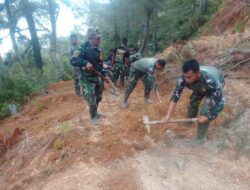 Satgas Gulbencal Laksanakan Pembersihan dan Perluasan Jalan di Teluk One-one