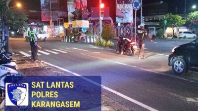 Ciptakan Rasa Aman dan Nyaman kepada Masyarakat Saat Malam Hari, Satuan  Lalulintas Polres Karangasem Intensifkan Giat Blue Light Patrol di KTL 1