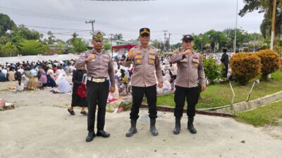 Polsek Pangkalan Kuras Amankan Shalat Idul Fitri, Arus Lalu Lintas Tetap Tertib