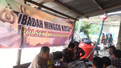 Minggu Kasih Polsek Kerumutan, Pesan Toleransi Disampaikan ke Jemaat